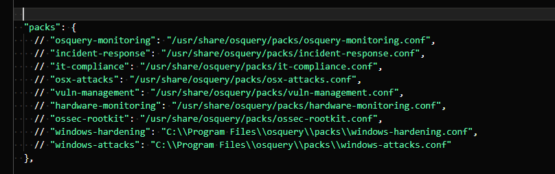 example osquery config